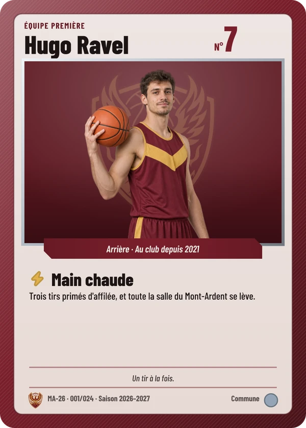 Carte d’exemple fictive, inspiration Carte de jeu · Basket