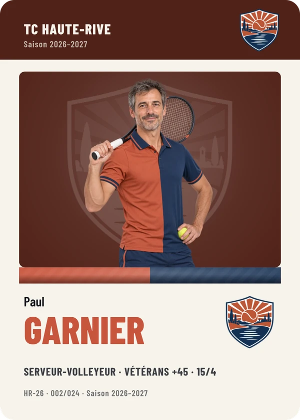 Carte d’exemple fictive, inspiration Équipe · Tennis