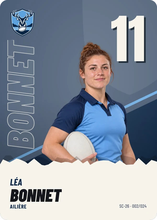 Carte Affiche de Léa Bonnet, photo détourée, Stade Cardelac (exemple fictif)