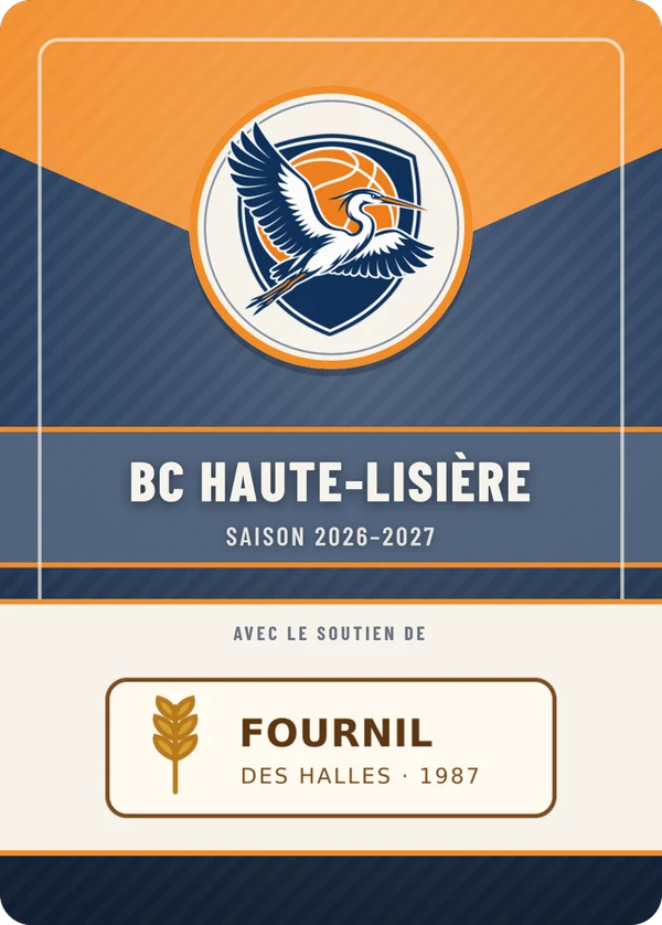 Verso de BC Haute-Lisière, avec le logo d’un partenaire fictif