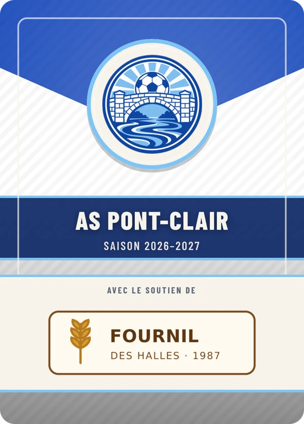 Verso de AS Pont-Clair, avec le logo d’un partenaire fictif
