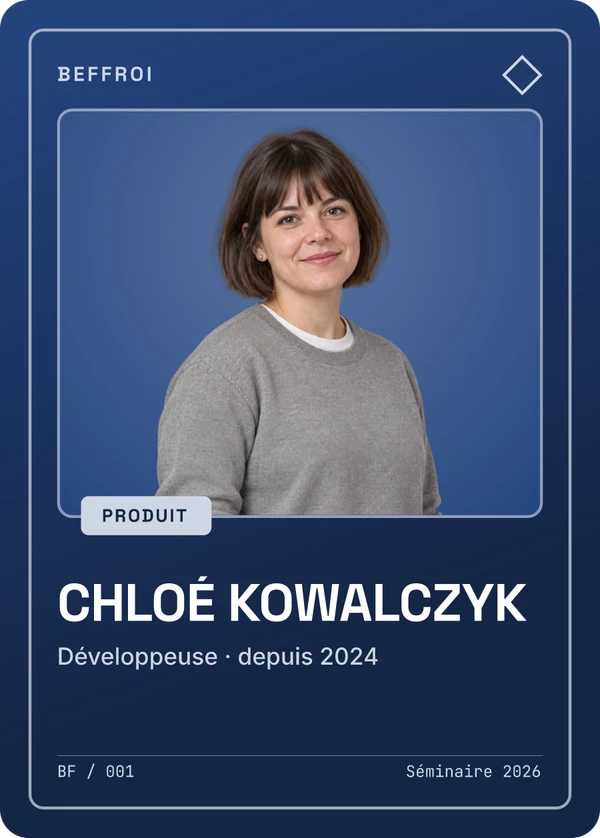 Carte Portrait de Chloé Kowalczyk, Développeuse, exemple fictif