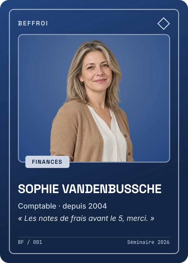 Carte Portrait de Sophie Vandenbussche, Comptable, exemple fictif