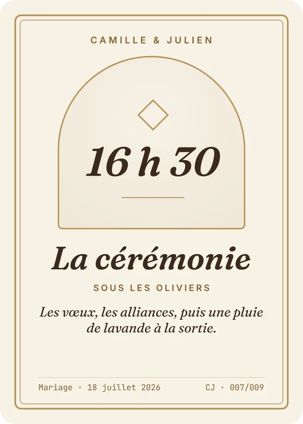 Carte d’exemple fictive, inspiration Moment · Événement