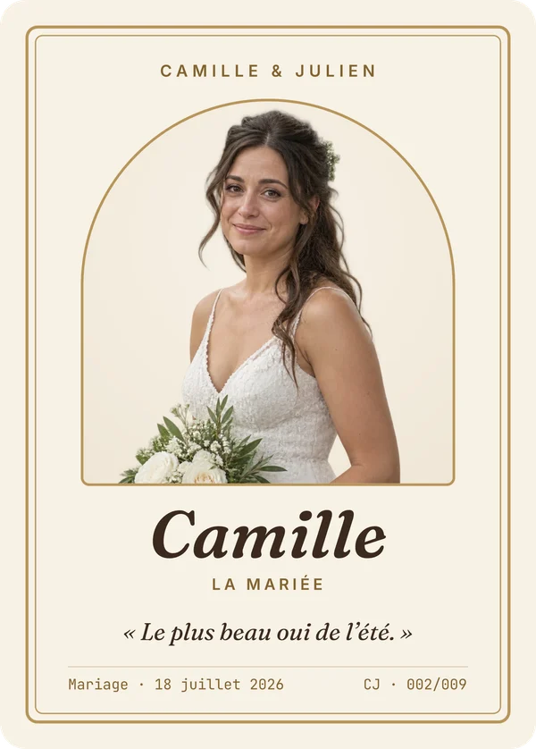Carte d’exemple fictive, inspiration Portrait · Événement